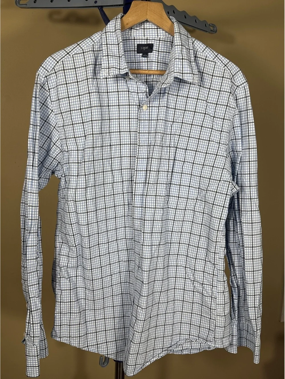 J.Crew Men's Long Sleeve Button-Down Check Shirt Size Large
